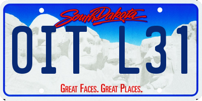 SD license plate 0ITL31