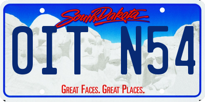 SD license plate 0ITN54