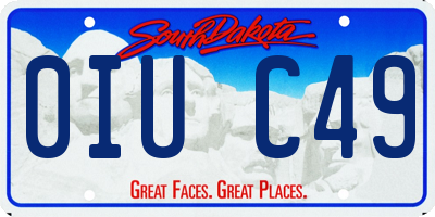 SD license plate 0IUC49
