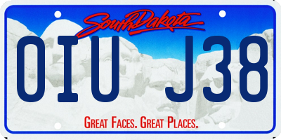 SD license plate 0IUJ38