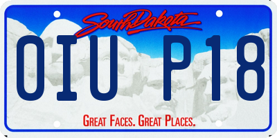 SD license plate 0IUP18