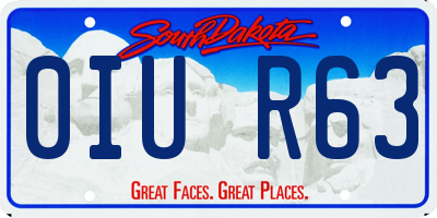 SD license plate 0IUR63