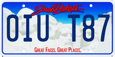 SD license plate 0IUT87
