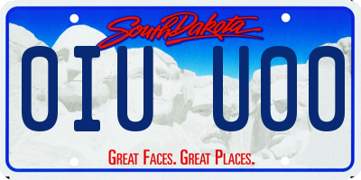SD license plate 0IUU00