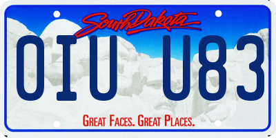 SD license plate 0IUU83