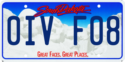 SD license plate 0IVF08