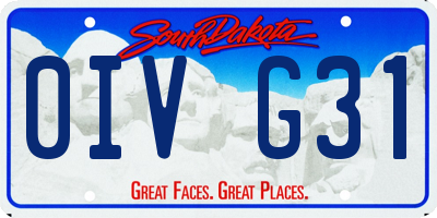 SD license plate 0IVG31
