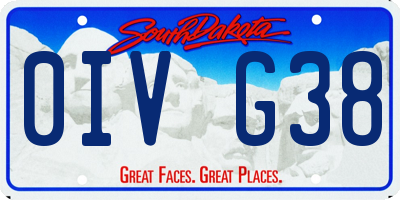 SD license plate 0IVG38