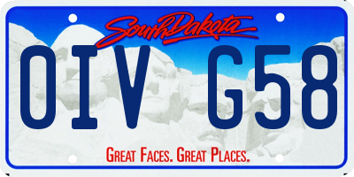 SD license plate 0IVG58