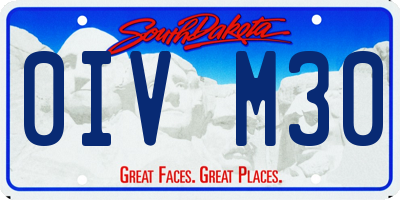 SD license plate 0IVM30