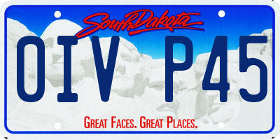 SD license plate 0IVP45