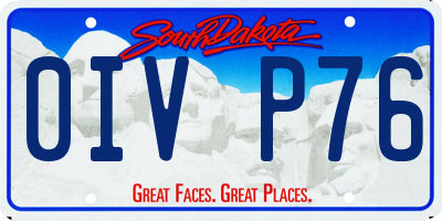 SD license plate 0IVP76