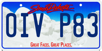 SD license plate 0IVP83
