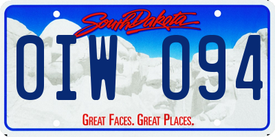 SD license plate 0IWO94