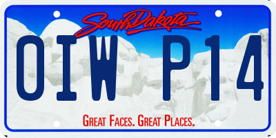 SD license plate 0IWP14