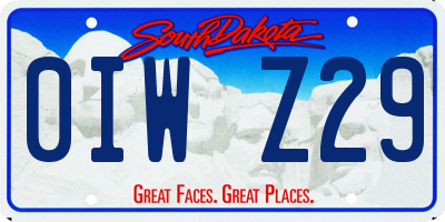 SD license plate 0IWZ29