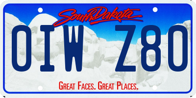 SD license plate 0IWZ80