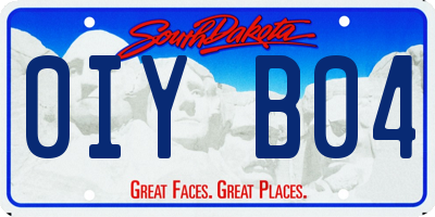 SD license plate 0IYB04