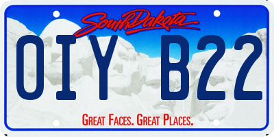 SD license plate 0IYB22