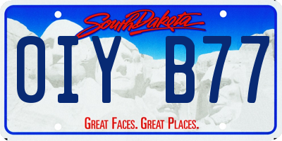SD license plate 0IYB77