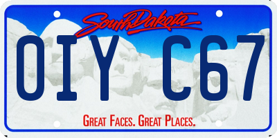 SD license plate 0IYC67