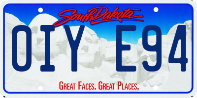 SD license plate 0IYE94