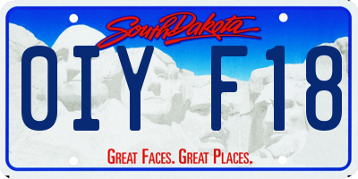 SD license plate 0IYF18