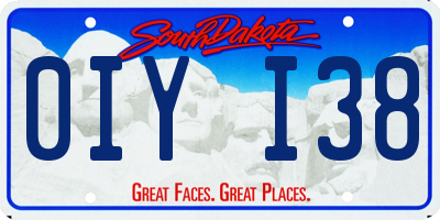 SD license plate 0IYI38