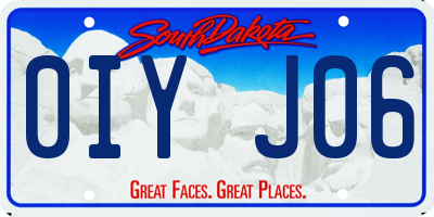 SD license plate 0IYJ06