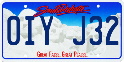 SD license plate 0IYJ32