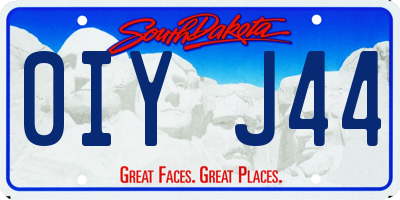 SD license plate 0IYJ44