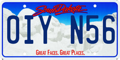 SD license plate 0IYN56