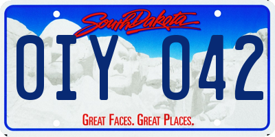 SD license plate 0IYO42
