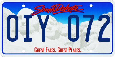 SD license plate 0IYO72