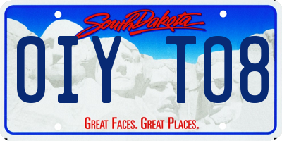 SD license plate 0IYT08