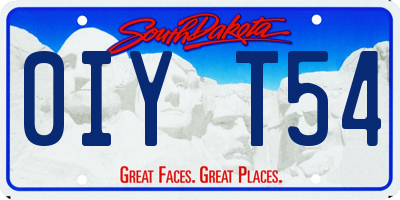 SD license plate 0IYT54