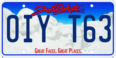SD license plate 0IYT63