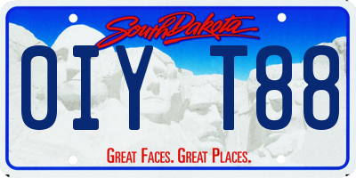 SD license plate 0IYT88