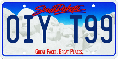 SD license plate 0IYT99