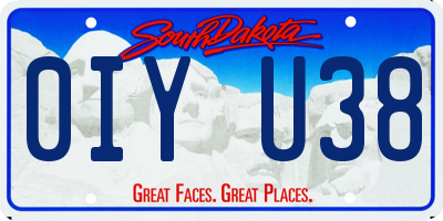 SD license plate 0IYU38