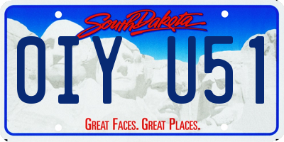 SD license plate 0IYU51