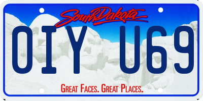 SD license plate 0IYU69