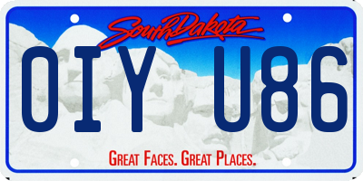 SD license plate 0IYU86
