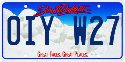 SD license plate 0IYW27