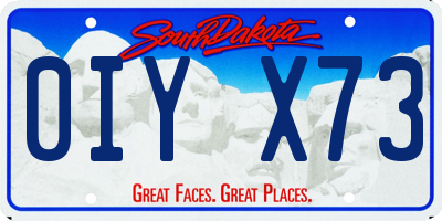SD license plate 0IYX73
