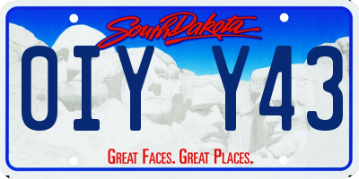 SD license plate 0IYY43