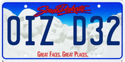 SD license plate 0IZD32
