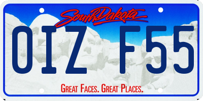 SD license plate 0IZF55