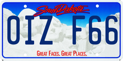 SD license plate 0IZF66