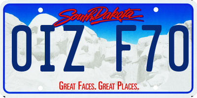 SD license plate 0IZF70
